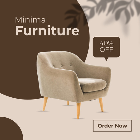 Minimalistic Furniture Offer with Stylish Chair Instagram tervezősablon