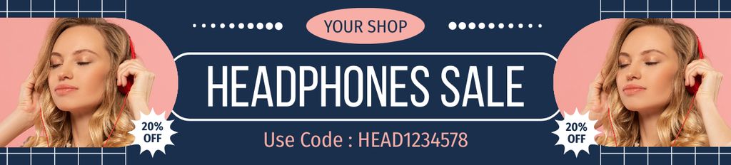 Platilla de diseño Headphone Sale with Young Blonde Ebay Store Billboard