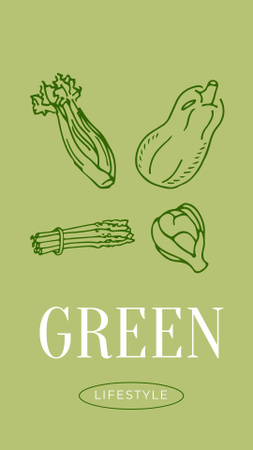 zöld életmód és vegetáriánus Instagram Story tervezősablon