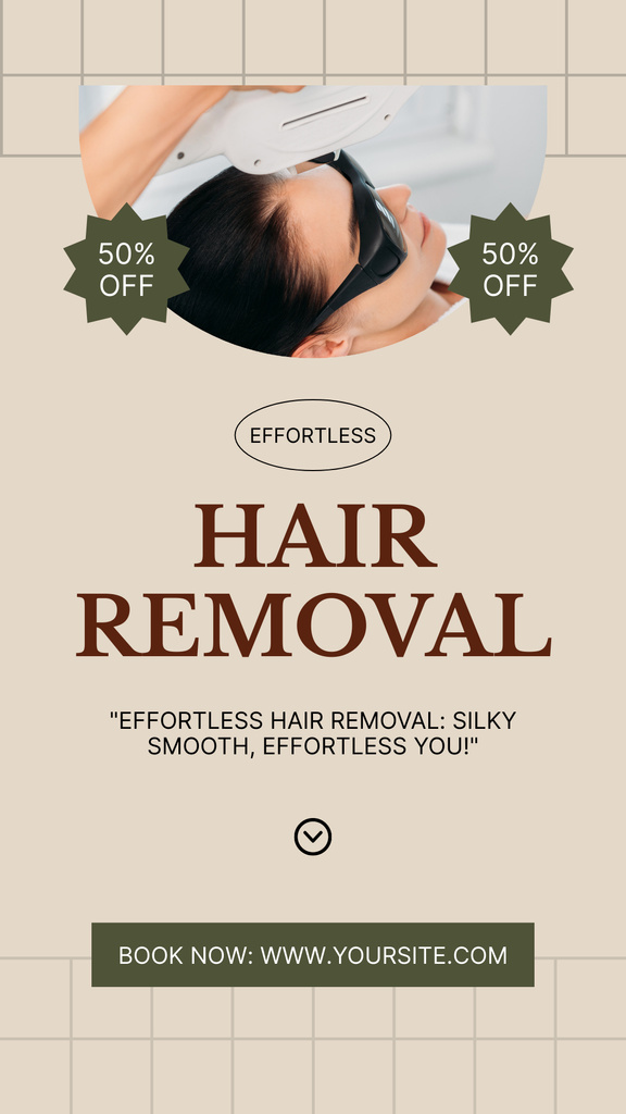 Hair Removal Services on Pastel Instagram Story – шаблон для дизайна