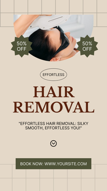 Hair Removal Services on Pastel Instagram Story Tasarım Şablonu