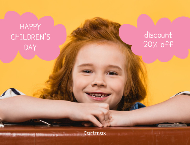 Platilla de diseño Children's Day Greetings with Discount In Shop Postcard 4.2x5.5in