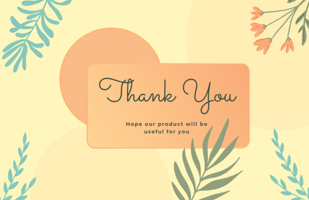 Thank You for Choosing the Product Message with Summer Flowers Thank You Card 5.5x8.5in Tasarım Şablonu