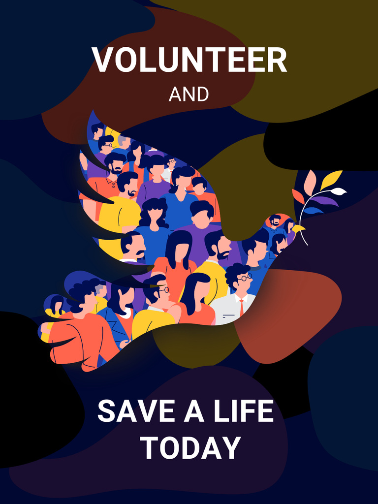 Motivation of Volunteering during War in Ukraine Poster US Design Template