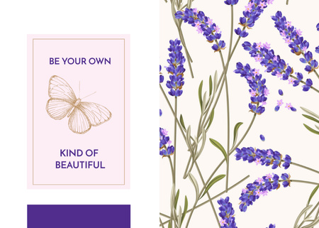 Lavender flowers pattern Postcard 5x7in Design Template