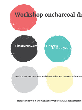 Ontwerpsjabloon van Poster US van Charcoal Drawing Workshop colorful spots