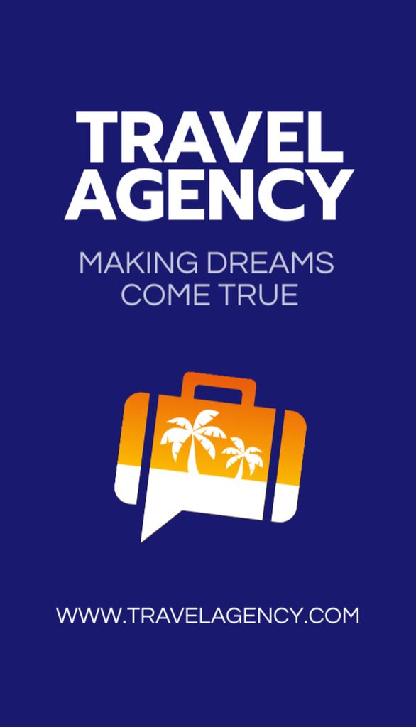 Szablon projektu Amazing Travel Agency Services With Suitcase Offer Business Card US Vertical