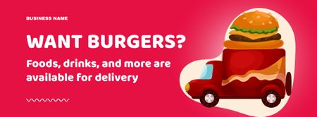 Food Delivery Services Offer Facebook cover Tasarım Şablonu