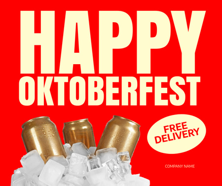 Oktoberfest Greeting With Beer Free Delivery Facebook Design Template