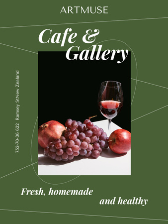 Vynikající kavárna a recepce umělecké galerie Poster 36x48in Šablona návrhu