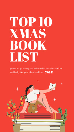 Modèle de visuel Christmas Book List - Instagram Story