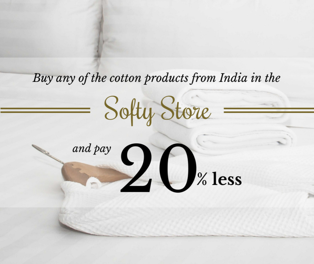 Designvorlage Textile Pillows Offer in White für Facebook