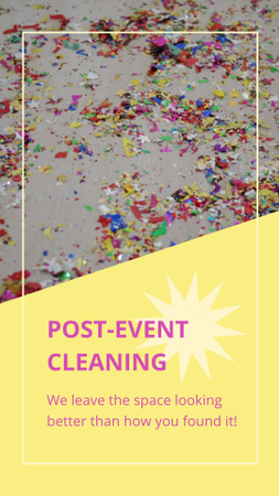 Post-Event Cleaning Service With Vacuum Cleaning Instagram Video Story Modelo de Design