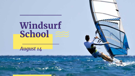 Windsurf School Courses Offer FB event cover Design Template