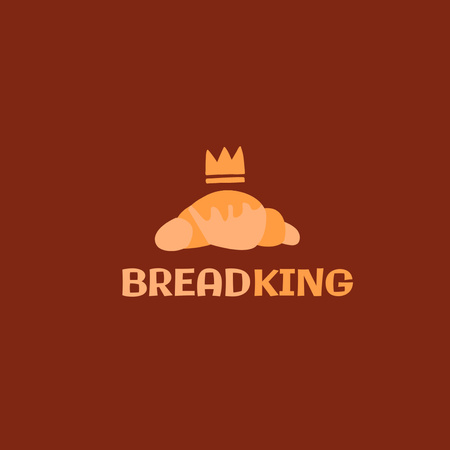 Emblema da padaria com croissant Logo Modelo de Design