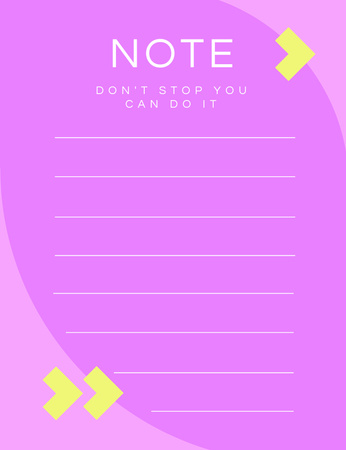 Notas Diárias Simples em Roxo com Frase Motivacional Notepad 107x139mm Modelo de Design