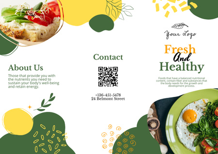 Designvorlage Lebensmittel mit gesunden Gerichten für Brochure