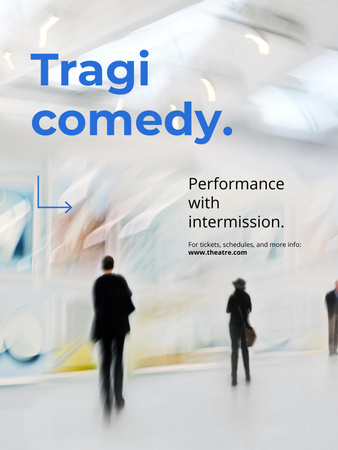 Theatrical Performance Announcement Poster US Tasarım Şablonu