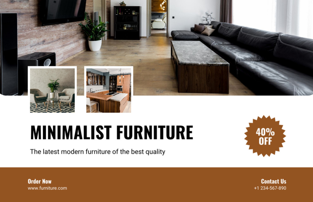 Minimalist Furniture Sale Announcement Flyer 5.5x8.5in Horizontal Design Template