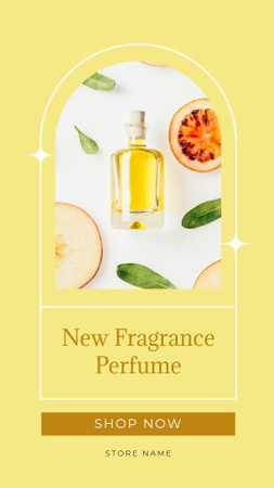 Designvorlage Parfümwerbung mit Apfel- und Zitrusduft für Instagram Video Story