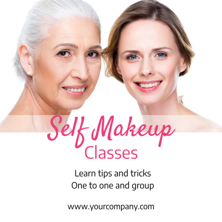 Designvorlage Selbst-Make-up-Kurse mit Tipps und Tricks für Instagram