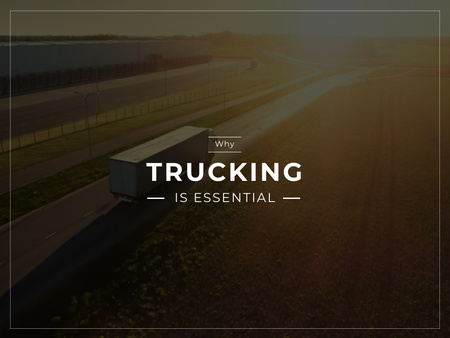 Truck driving on a road Presentation Design Template