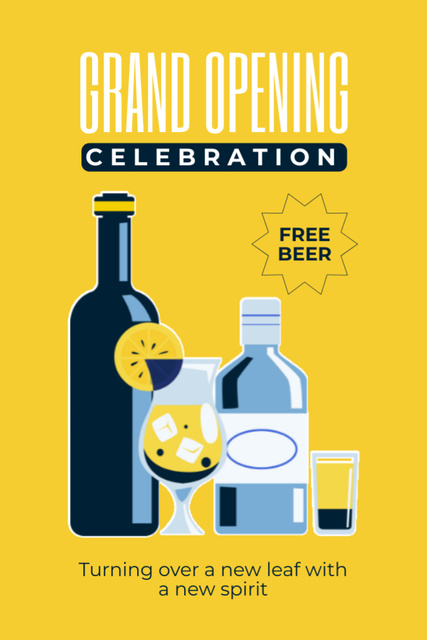 Various Drinks And Free Beer Due Grand Opening Tumblr Design Template