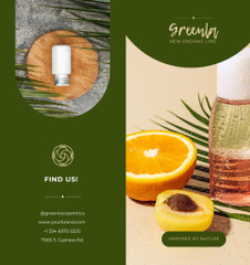 Natural Cosmetics Overview with Citrus and Oil Bottle
