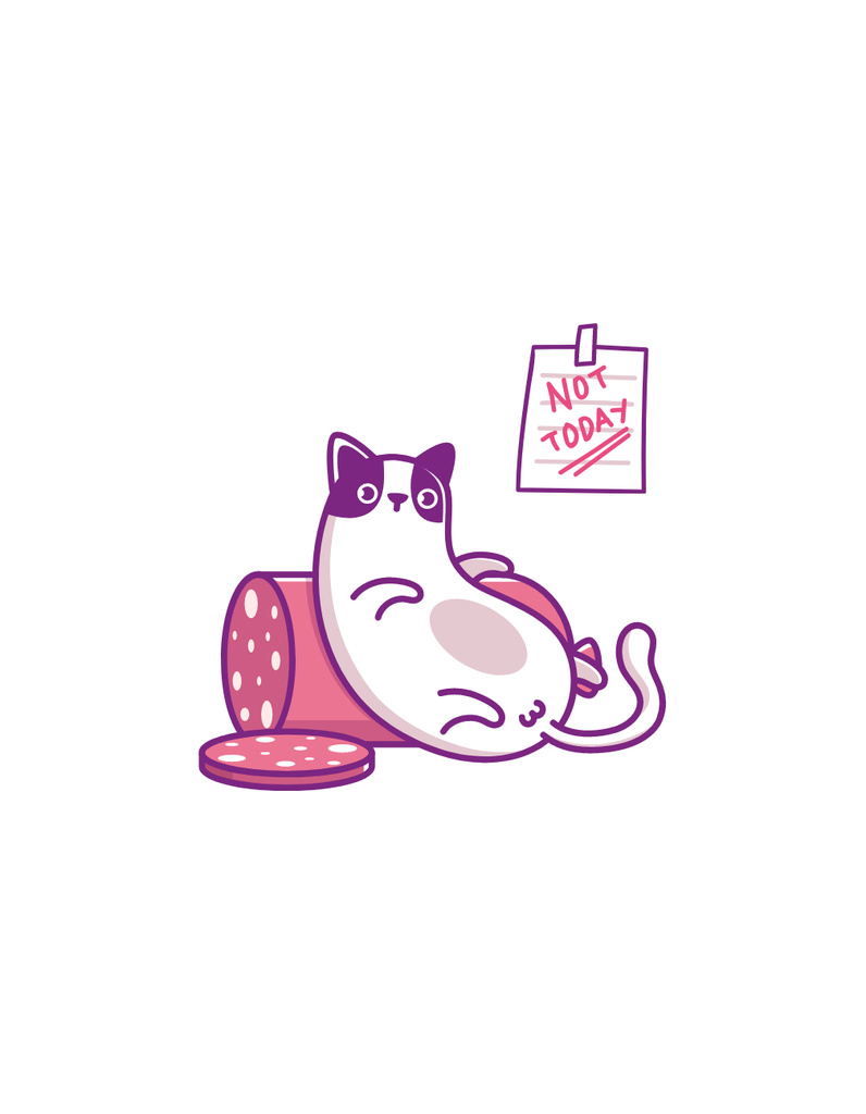 Template di design Funny Cat with Sausage T-Shirt