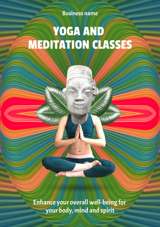 Platilla de diseño Yoga Meditation Classes Ad Poster