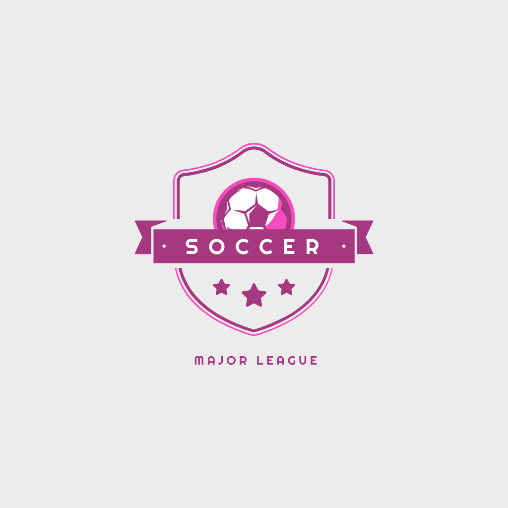 Szablon projektu Football Sport Club Emblem with Pink Ball Logo