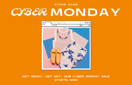 Siber Pazartesi'de Heyecan Verici Kıyafet Satış Teklifi Flyer 5.5x8.5in Horizontal Tasarım Şablonu