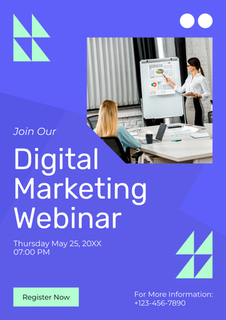 Platilla de diseño Efficient Digital Marketing Webinar Announcement Poster