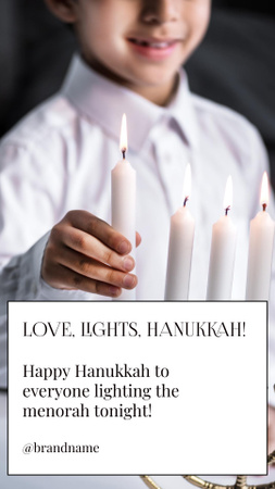 Plantilla de diseño de amor, luces, hanukkah Instagram Story 