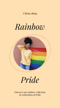 Plantilla de diseño de Anuncio de tienda LGBT con mujer joven Instagram Video Story 