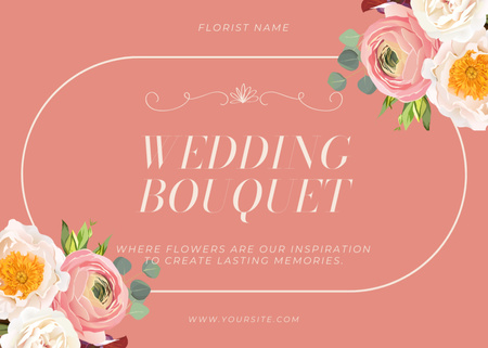 Designvorlage Wedding Flowers Offer für Postcard 5x7in