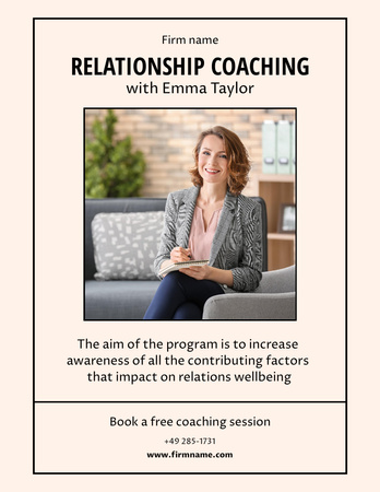 Professional Coaching of Relationships Poster 8.5x11in Tasarım Şablonu