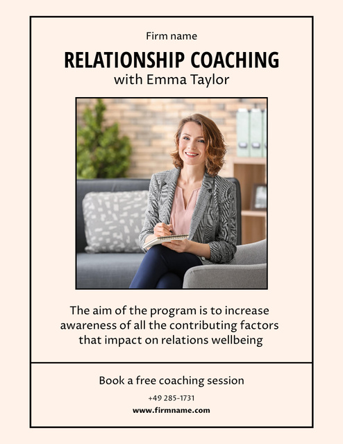 Professional Coaching of Relationships Poster 8.5x11in – шаблон для дизайна