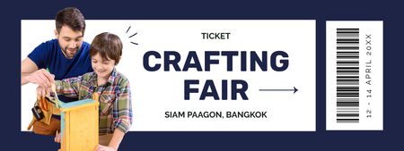 Craft Fair Announcement With Painting Wood Ticket Design Template