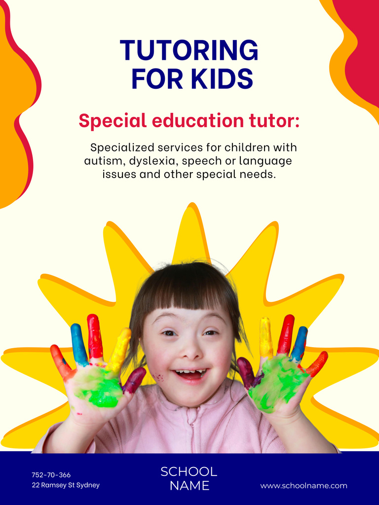 Platilla de diseño Tutor Services Offer for Diverse Kids Poster 36x48in