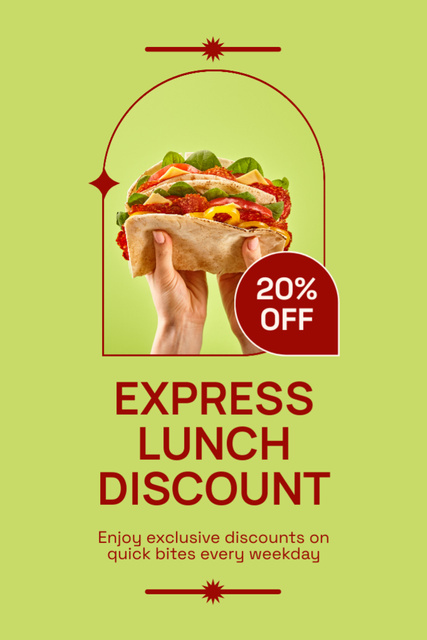 Plantilla de diseño de Fast Casual Restaurant with Low Price on Express Lunch Tumblr 
