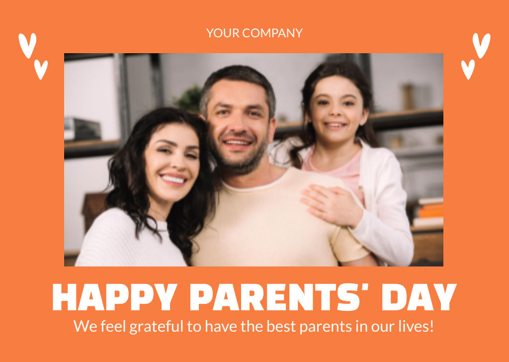 Szablon projektu Happy Parents' Day cheer Card
