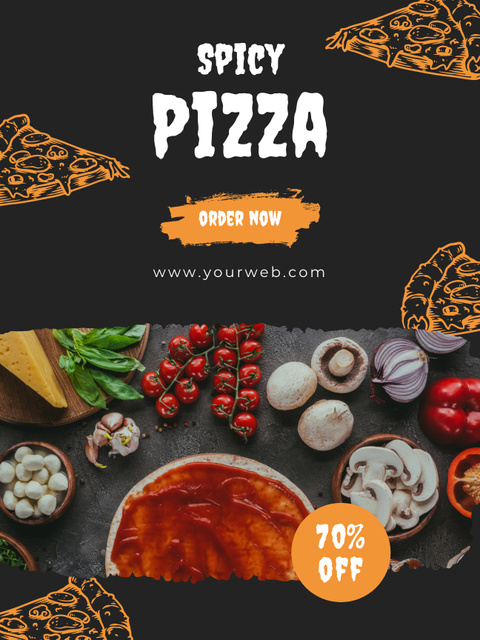 Discount Offer for Spicy Pizza Poster US Modelo de Design