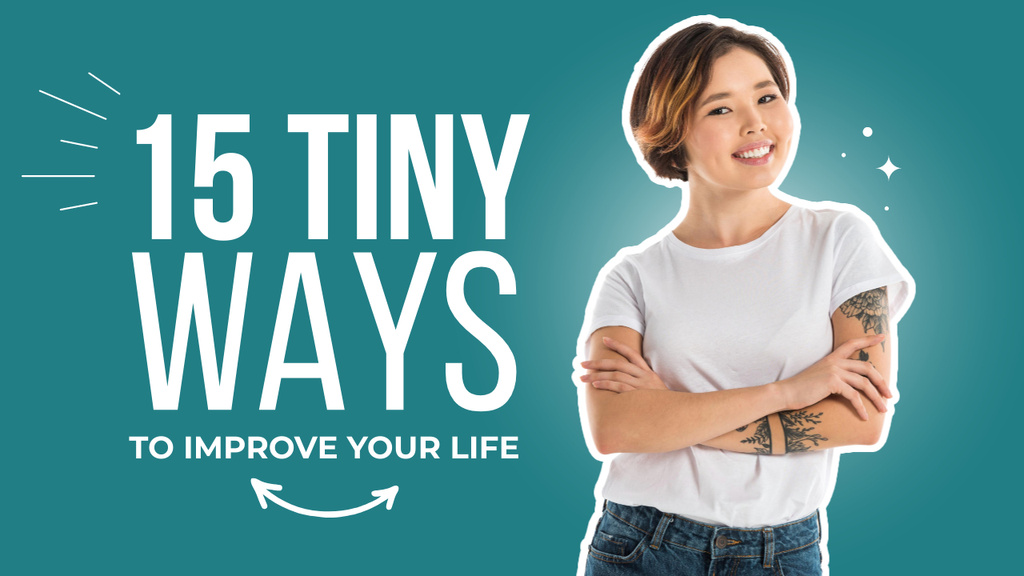 Ontwerpsjabloon van Youtube Thumbnail van Tiny Ways To Improve Your Life