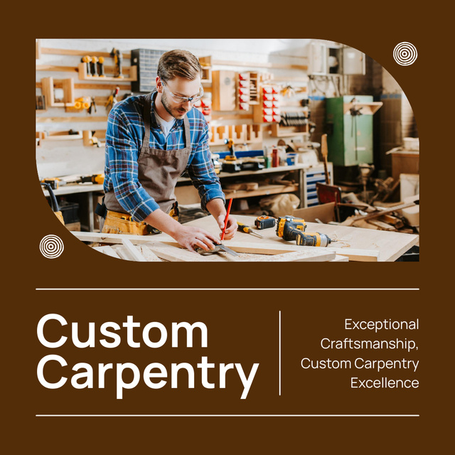Trustworthy Carpentry Service Offer Animated Post Design Template