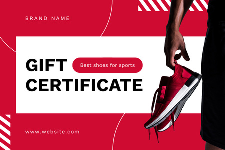 Ontwerpsjabloon van Gift Certificate van Cadeaubon voor sportschoenen