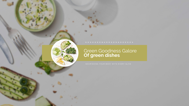 Offer of Green Dishes with Tasty Sandwiches Youtube Design Template