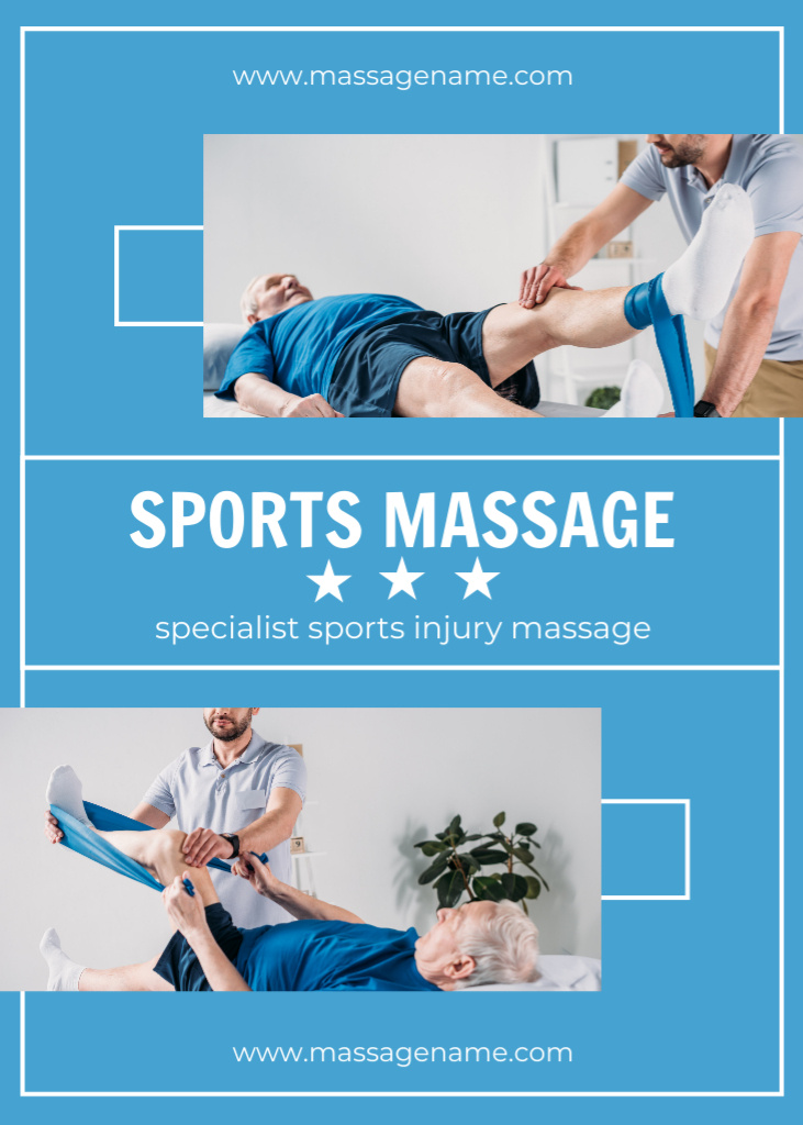 Massage for Sports Injury Recovery Flayerデザインテンプレート