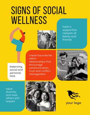 Signs of Social Wellness Poster 22x28in – шаблон для дизайну