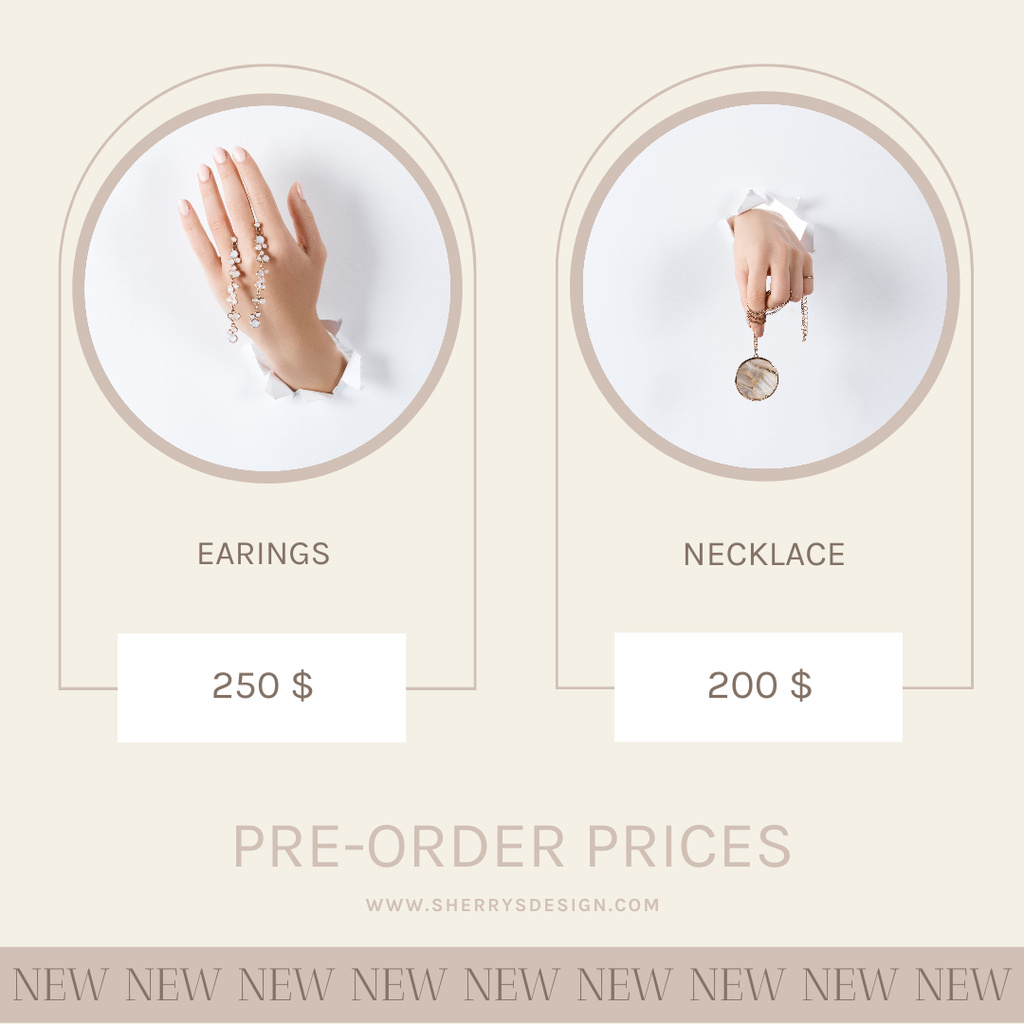Designvorlage Necklace and Earring Sale Announcement für Instagram